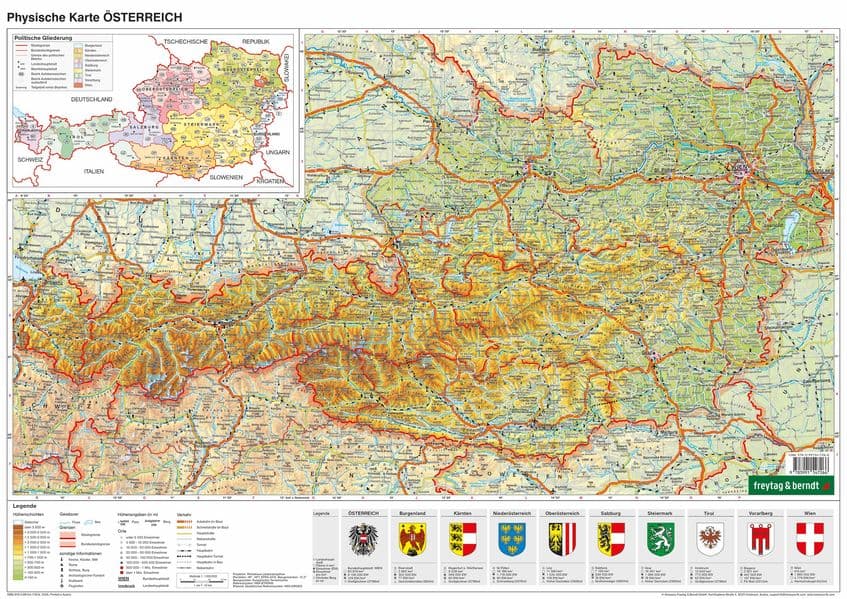 freytag & berndt Schulhandkarte Österreich 1:1 Mio.