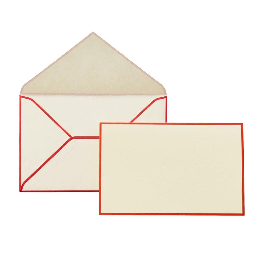 Premium Kartenset Creme / Rot, 13,8 x 9 cmFSC MIX