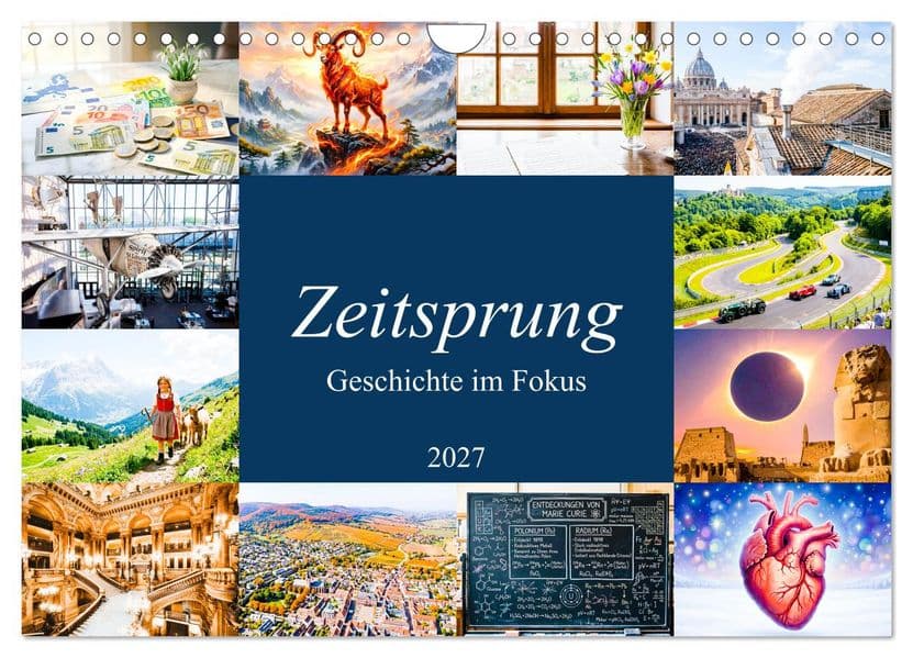 Zeitsprung - Geschichte im Fokus (Wandkalender 2027 DIN A4 quer), CALVENDO Monatskalender