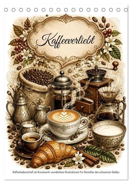 Kaffeeverliebt (Tischkalender 2027 DIN A5 hoch), CALVENDO Monatskalender
