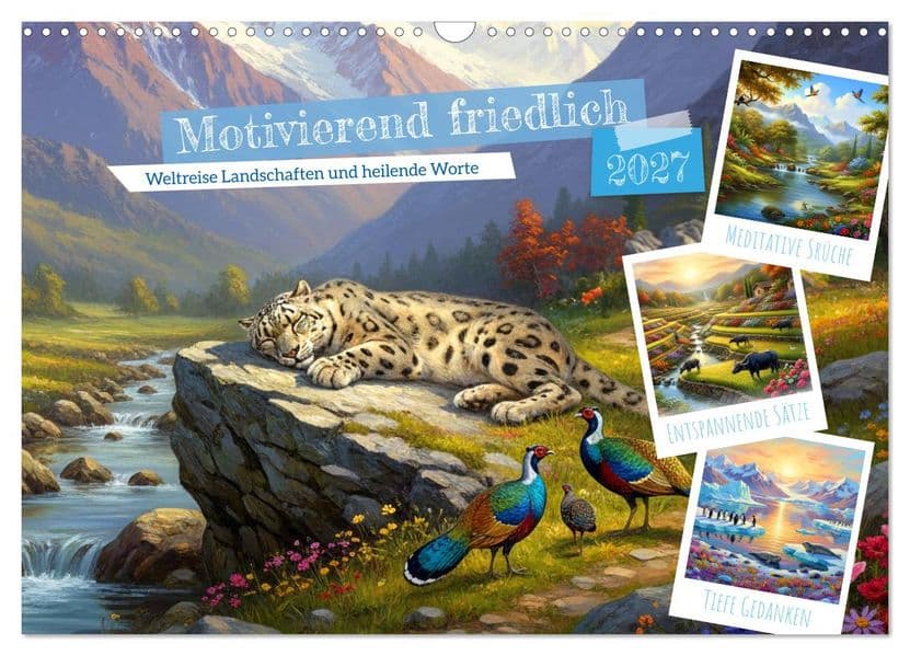 Motivierend friedlich (Wandkalender 2027 DIN A3 quer), CALVENDO Monatskalender