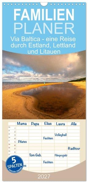 Familienplaner 2027 - Via Baltica - eine Reise durch Estland, Lettland und Litauen mit 5 Spalten (Wandkalender, 21 x 45 cm) CALVENDO