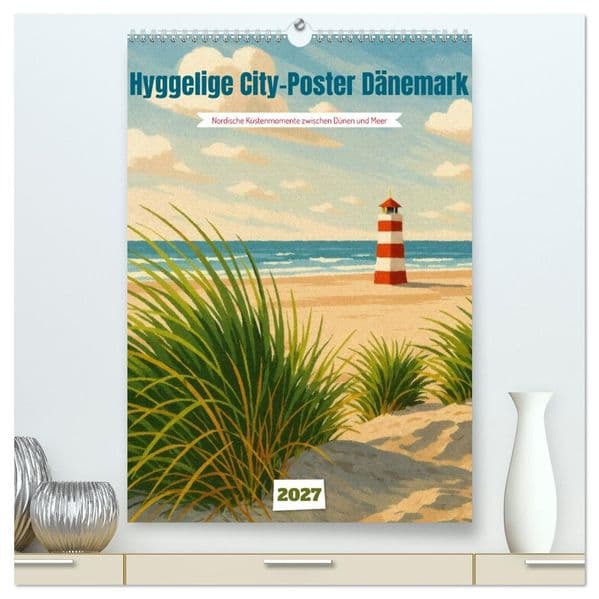 Hyggelige City-Poster Dänemark (hochwertiger Premium Wandkalender 2027 DIN A2 hoch), Kunstdruck in Hochglanz