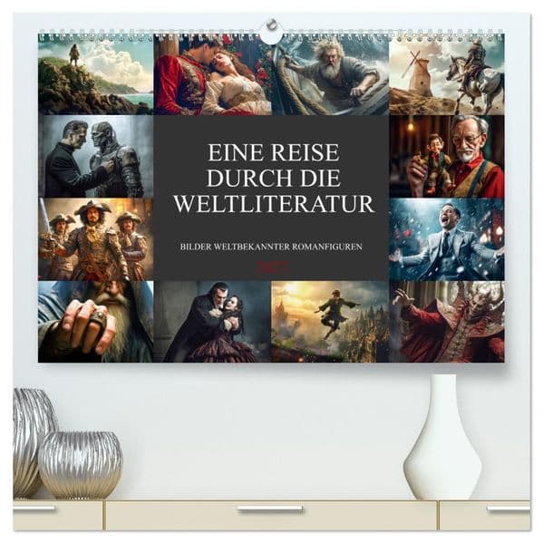 Eine Reise durch die Weltliteratur (hochwertiger Premium Wandkalender 2027 DIN A2 quer), Kunstdruck in Hochglanz