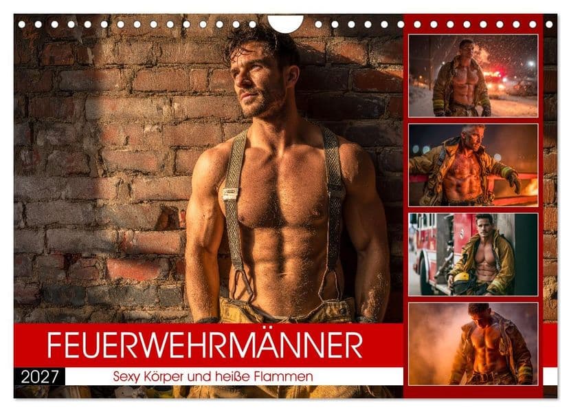 Feuerwehrmänner - Sexy Körper und heiße Flammen (Wandkalender 2027 DIN A4 quer), CALVENDO Monatskalender