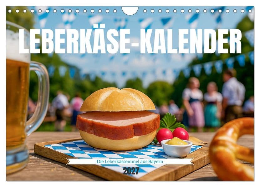 Leberkäse-Kalender - Die Leberkässemmel aus Bayern (Wandkalender 2027 DIN A4 quer), CALVENDO Monatskalender
