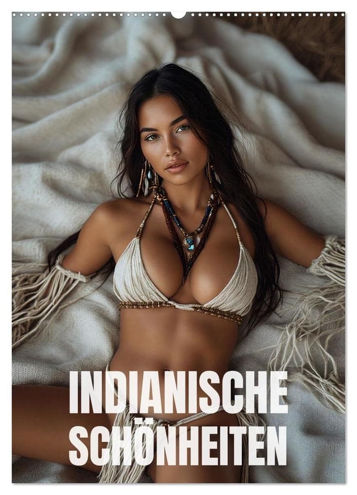 Indianische Schönheiten Kalender: Sinnliche Glamour Frauen in KI Kunst (Wandkalender 2027 DIN A2 hoch), CALVENDO Monatskalender