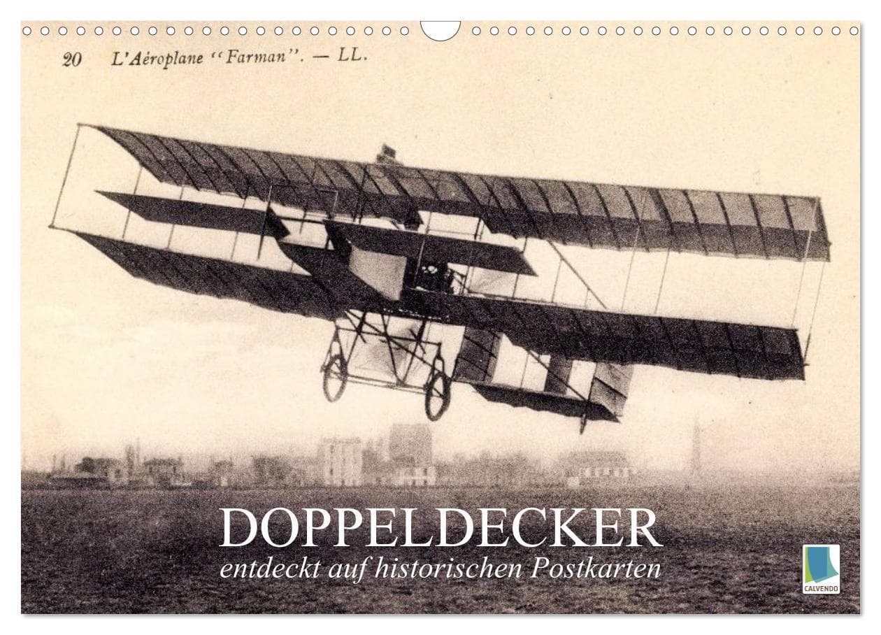 Doppeldecker entdeckt auf historischen Postkarten (Wandkalender 2027 DIN A3 quer), CALVENDO Monatskalender
