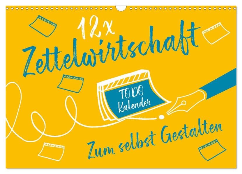 12 x Zettelwirtschaft - Bastelkalender (Wandkalender 2027 DIN A3 quer), CALVENDO Monatskalender