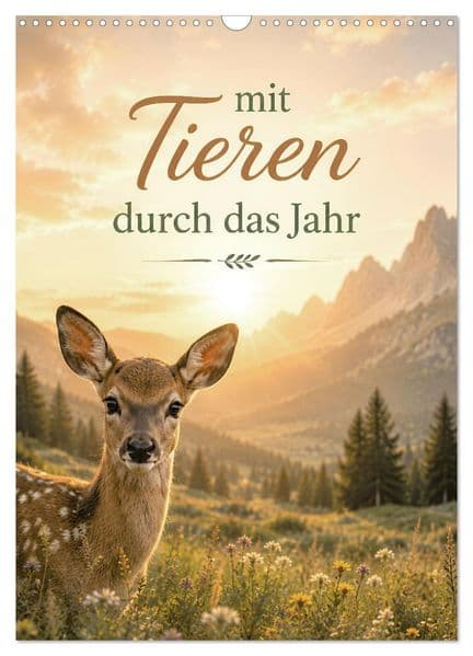 Mit Tieren durch das Jahr (Wandkalender 2027 DIN A3 hoch), CALVENDO Monatskalender