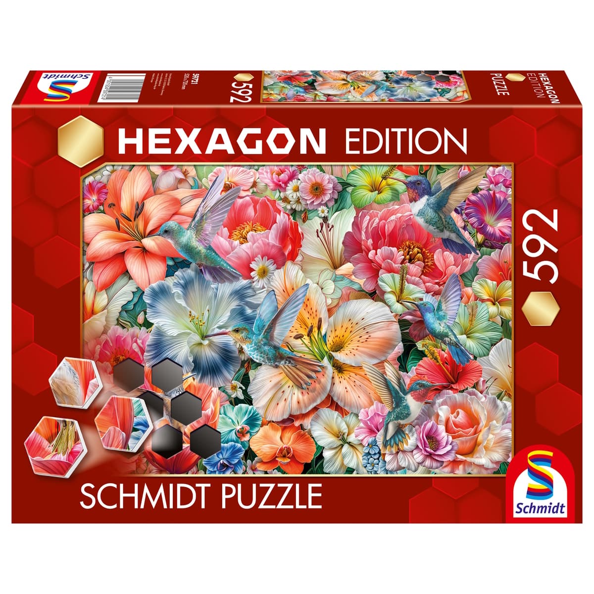 Schmidt Spiele - Hexagon Edition - Große Blüten, 592 Teile