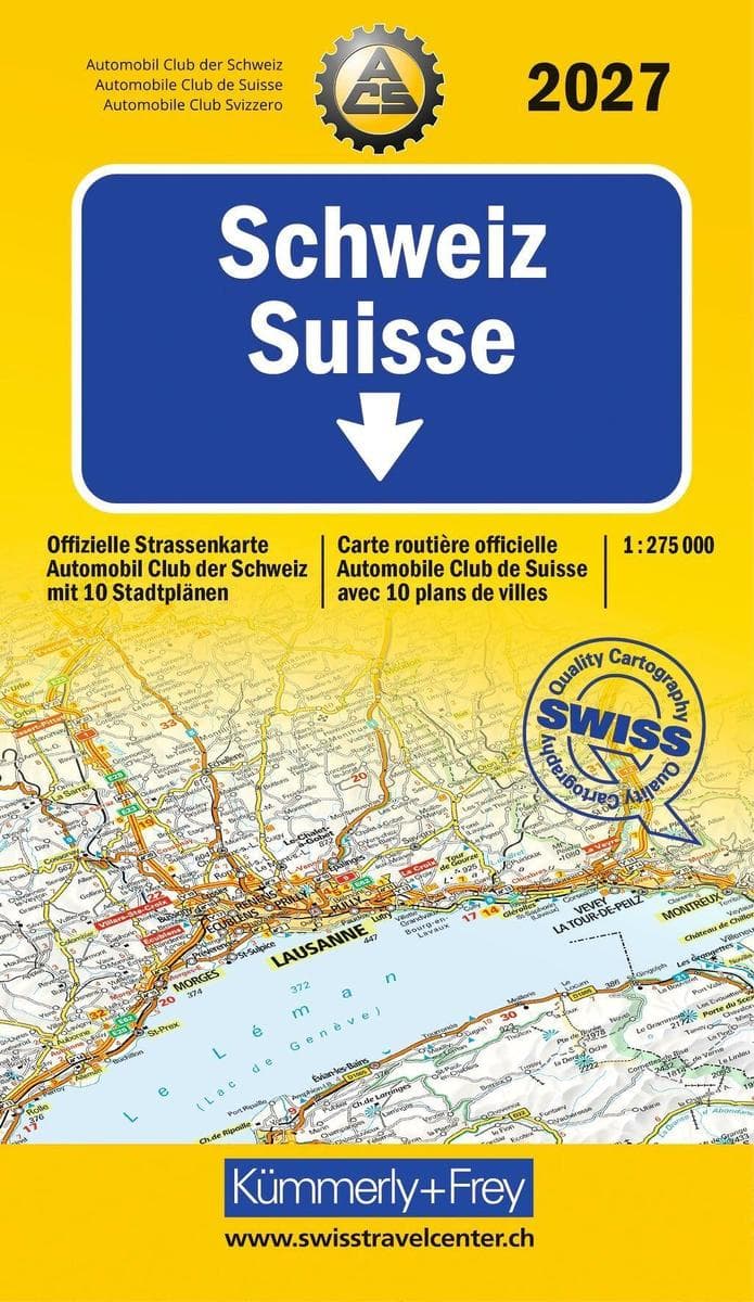 Kümmerly+Frey Strassenkarte ACS Schweiz 2027 1:275.000