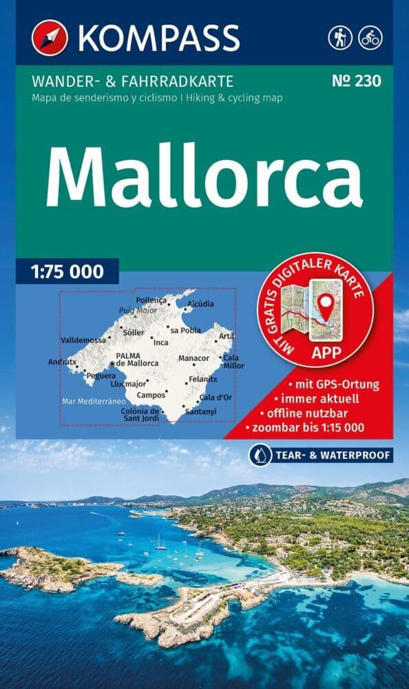 KOMPASS Wanderkarte 230 Mallorca 1:75.000
