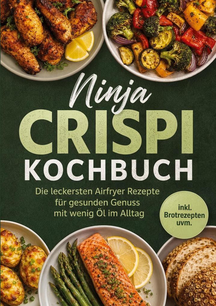Ninja Crispi Kochbuch: Die leckersten Airfryer Rezepte für gesunden Genuss mit wenig Öl im Alltag - inkl. Brotrezepten uvm.