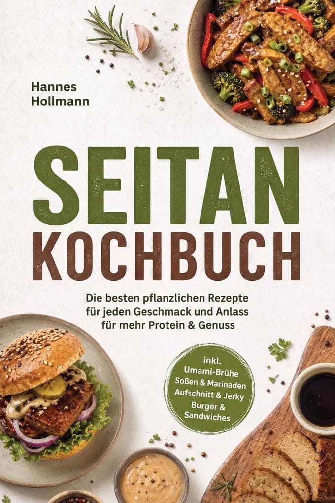 Seitan Kochbuch: Die besten pflanzlichen Rezepte für jeden Geschmack und Anlass - für mehr Protein & Genuss - inkl. Umami-Brühe, Soßen & Marinaden, Aufschnitt & Jerky, Burger & Sandwiches