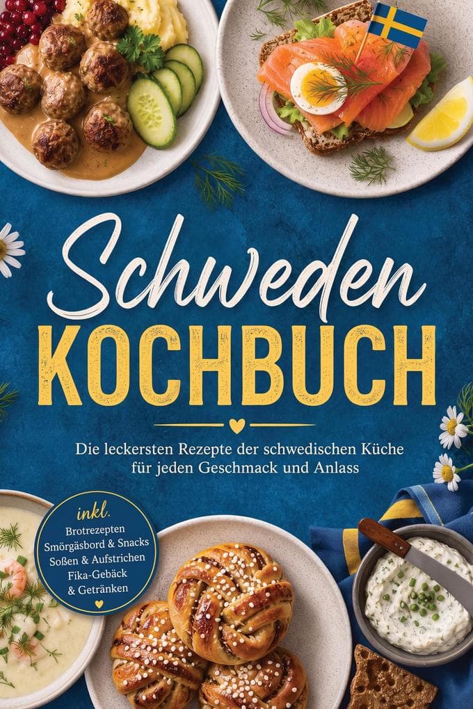 Schweden Kochbuch: Die leckersten Rezepte der schwedischen Küche für jeden Geschmack und Anlass - inkl. Brotrezepten, Smörgåsbord & Snacks, Soßen & Aufstrichen, Fika-Gebäck & Getränken