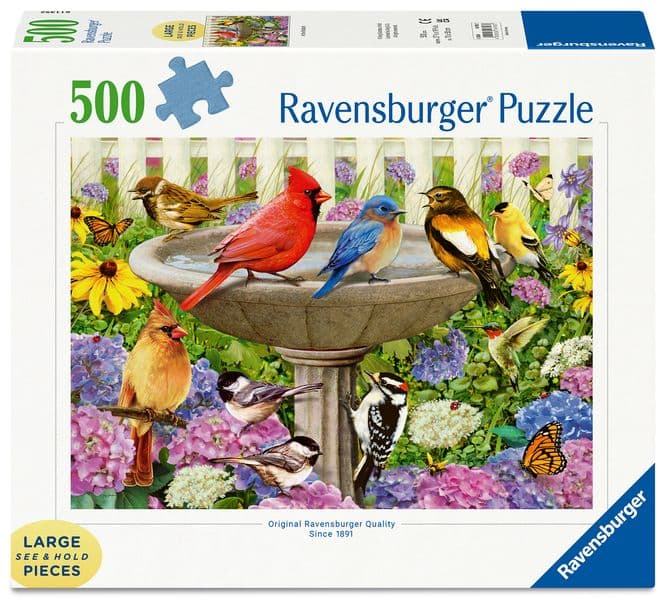 Erwachsenenpuzzle 500 Teile Large Pieces - An der Vogeltränke