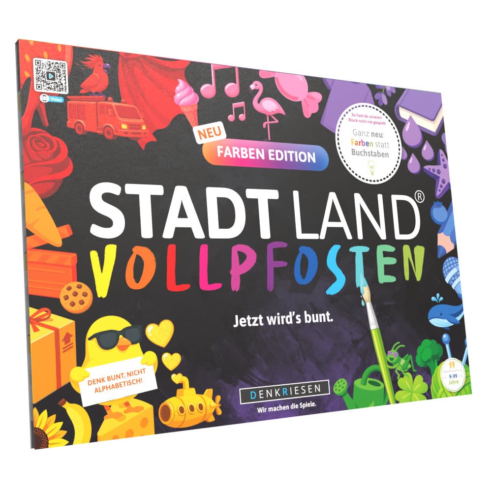 DENKRIESEN - STADT LAND VOLLPFOSTEN® Farben Edition - "Jetzt wird's bunt" | A4 Spielblock