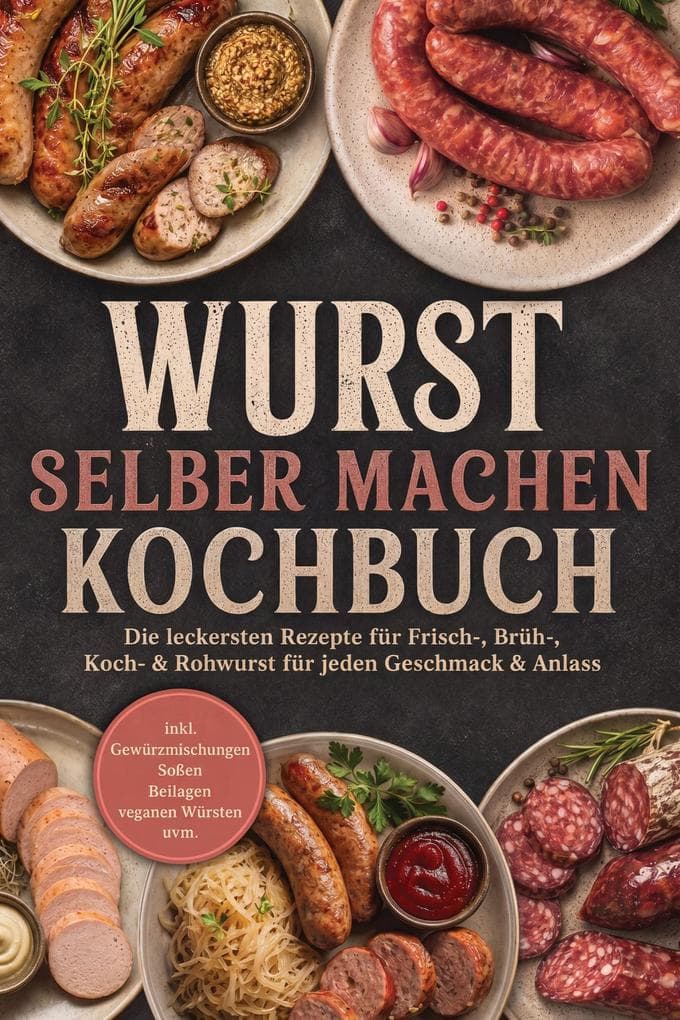 Wurst selber machen Kochbuch: Die leckersten Rezepte für Frisch-, Brüh-, Koch- & Rohwurst für jeden Geschmack & Anlass - inkl. Gewürzmischungen, Soßen, Beilagen, veganen Würsten uvm.