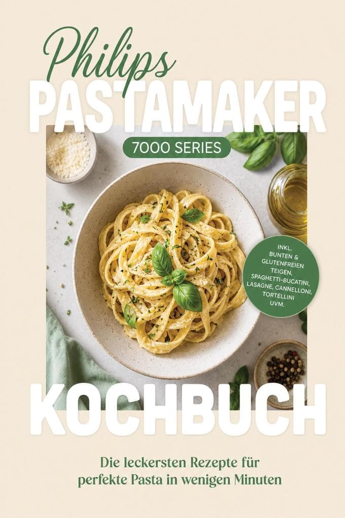 Philips Pastamaker 7000 Series Kochbuch: Die leckersten Rezepte für perfekte Pasta in wenigen Minuten - inkl. bunten & glutenfreien Teigen, Spaghetti-Bucatini, Lasagne, Cannelloni, Tortellini uvm.