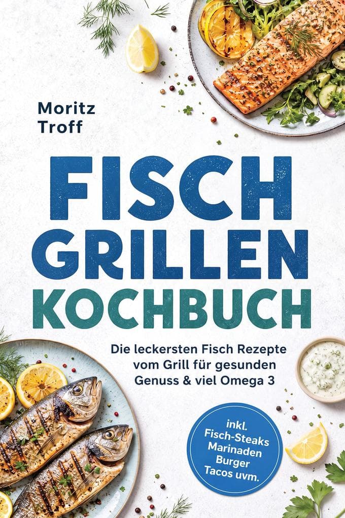 Fisch grillen Kochbuch: Die leckersten Fisch Rezepte vom Grill für gesunden Genuss & viel Omega 3 - inkl. Fisch-Steaks, Marinaden, Burger, Tacos uvm.