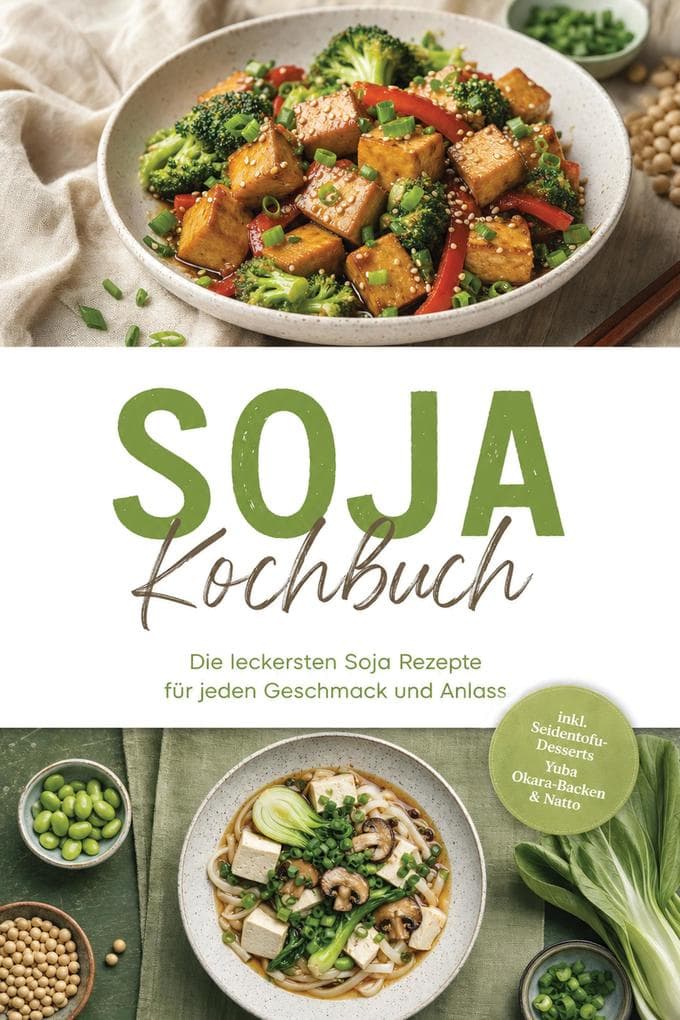 Soja Kochbuch: Die leckersten Soja Rezepte für jeden Geschmack und Anlass - inkl. Seidentofu-Desserts, Yuba, Okara-Backen & Natto