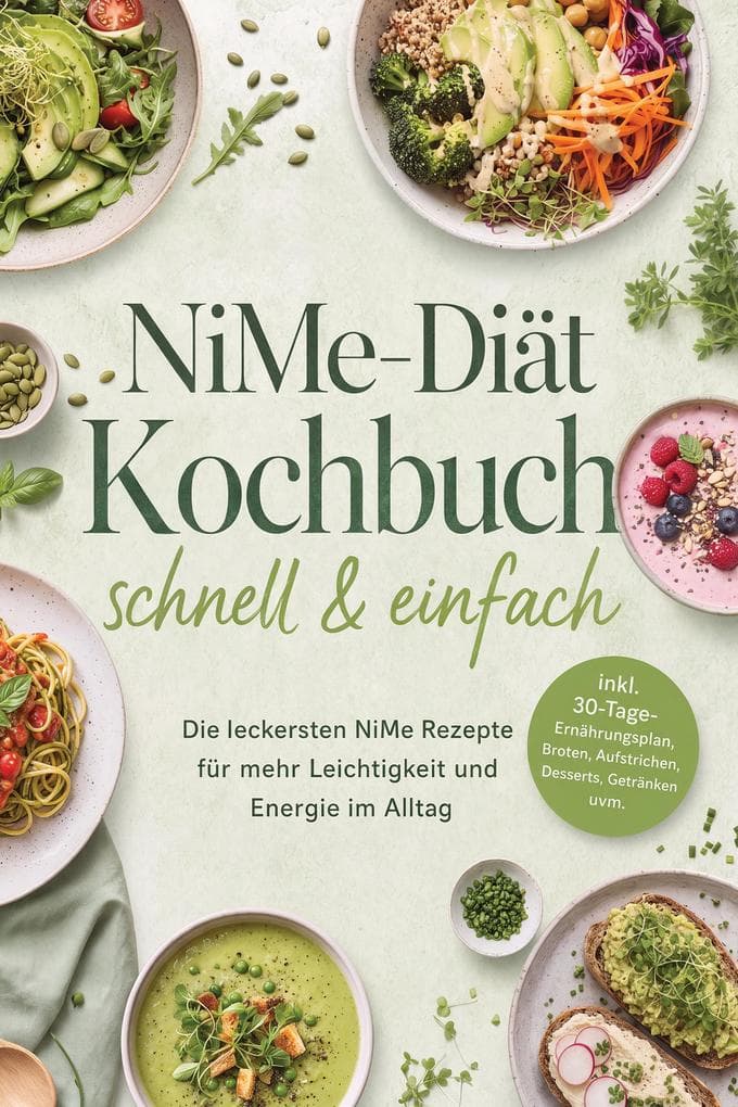 NiMe-Diät Kochbuch - schnell & einfach: Die leckersten NiMe Rezepte für mehr Leichtigkeit und Energie im Alltag - inkl. 30-Tage-Ernährungsplan, Broten, Aufstrichen, Desserts, Getränken uvm.