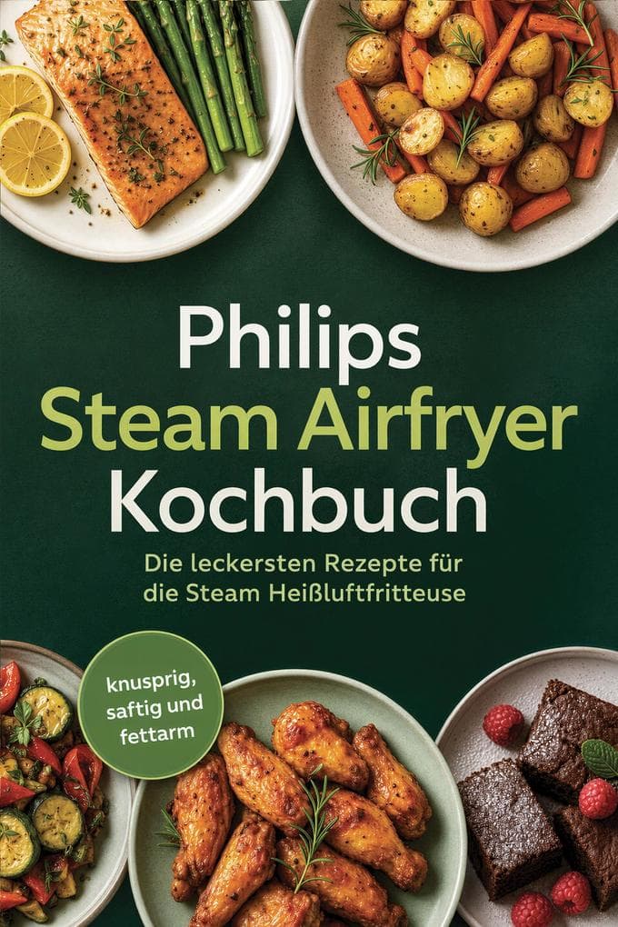 Philips Steam Airfryer Kochbuch: Die leckersten Rezepte für die Steam Heißluftfritteuse - knusprig, saftig und fettarm