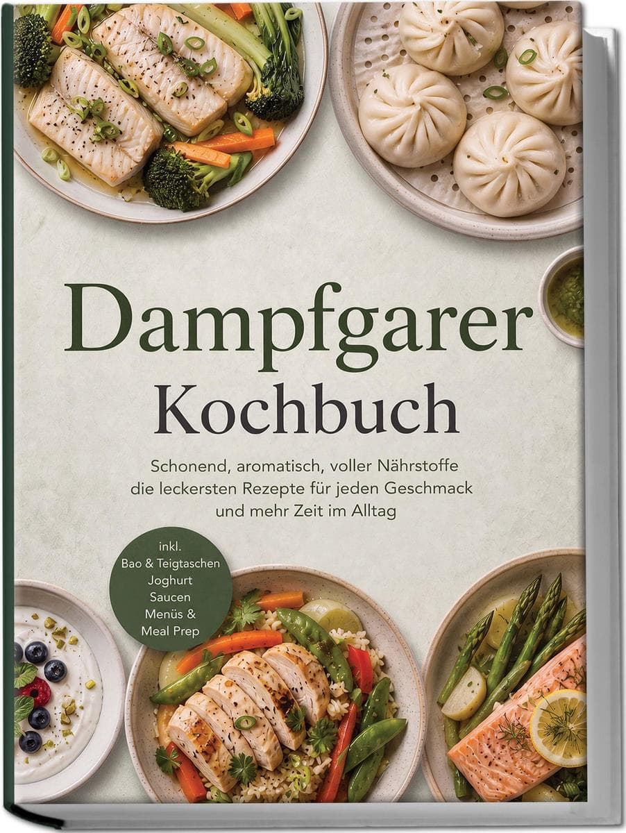 Dampfgarer Kochbuch: Schonend, aromatisch, voller Nährstoffe - die leckersten Rezepte für jeden Geschmack und mehr Zeit im Alltag - inkl. Bao & Teigtaschen, Joghurt, Saucen, Menüs & Meal Prep