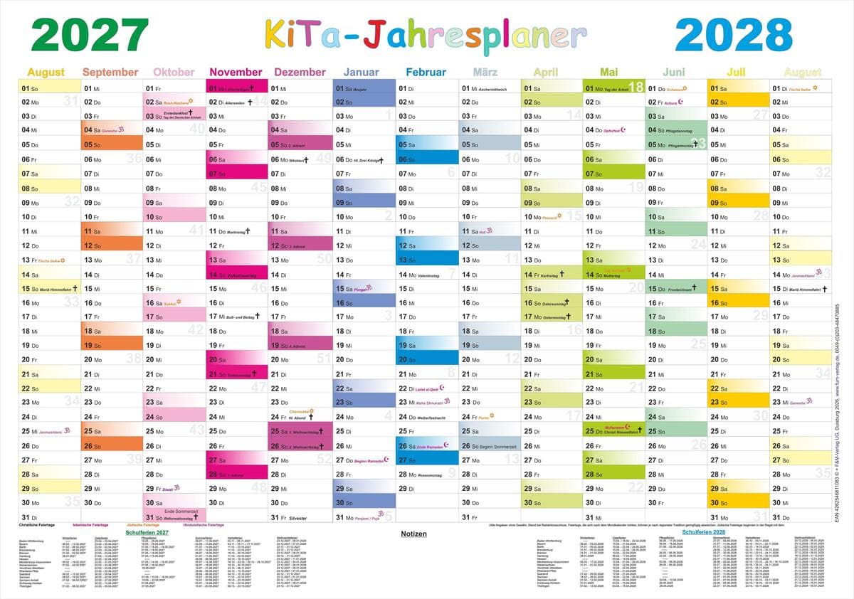 Kita-Jahresplaner 2027/2028