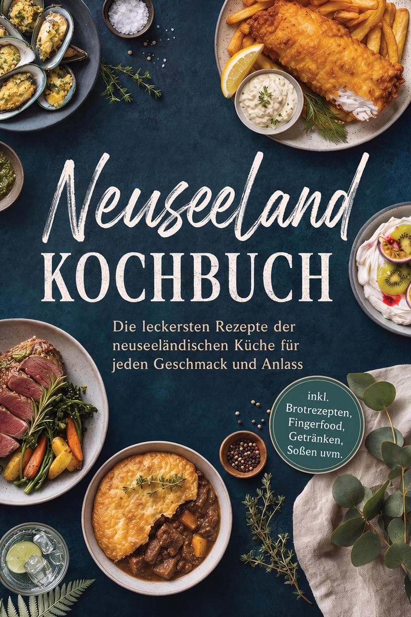 Neuseeland Kochbuch: Die leckersten Rezepte der neuseeländischen Küche für jeden Geschmack und Anlass - inkl. Brotrezepten, Fingerfood, Getränken, Soßen uvm.