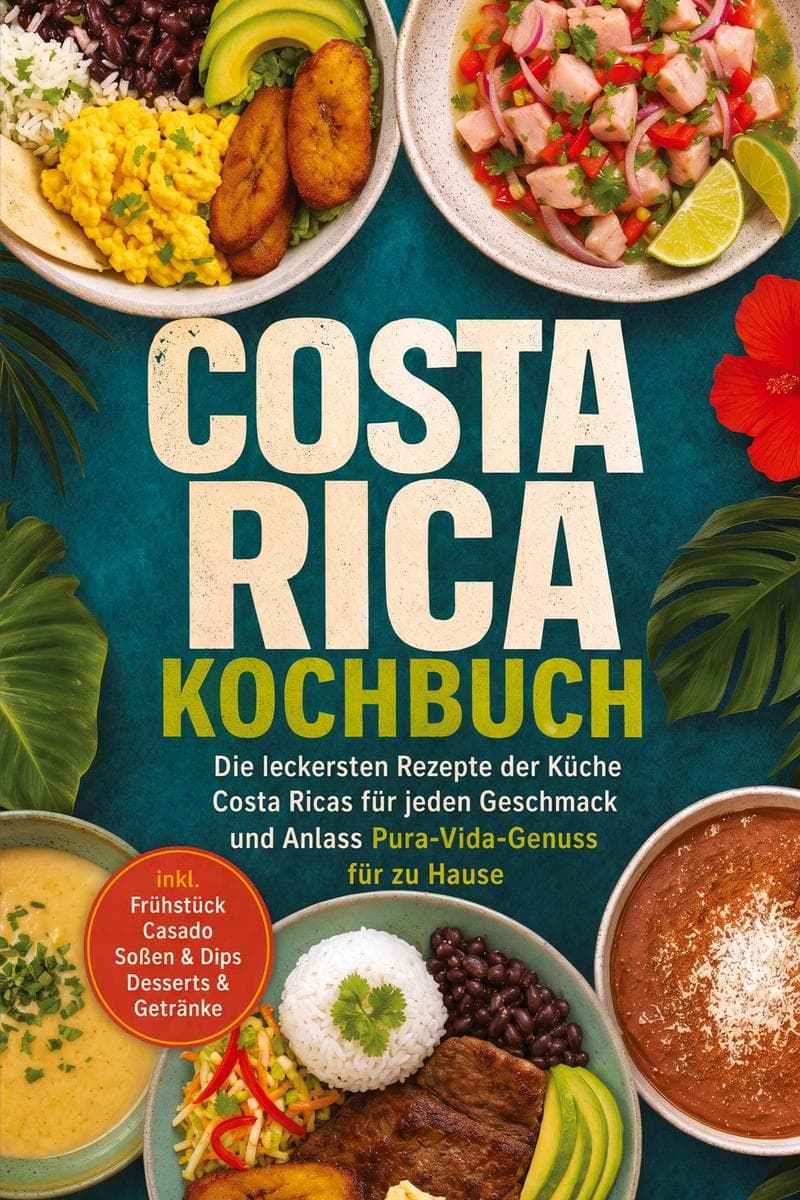Costa Rica Kochbuch: Die leckersten Rezepte der Küche Costa Ricas für jeden Geschmack und Anlass - Pura-Vida-Genuss für zu Hause - inkl. Frühstück, Casado, Soßen & Dips, Desserts & Getränke
