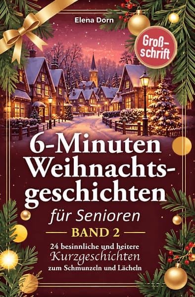 Weihnachtsgeschichten für Senioren - Band 2: 24 besinnliche und heitere 6-Minuten Kurzgeschichten zum Schmunzeln und Lächeln