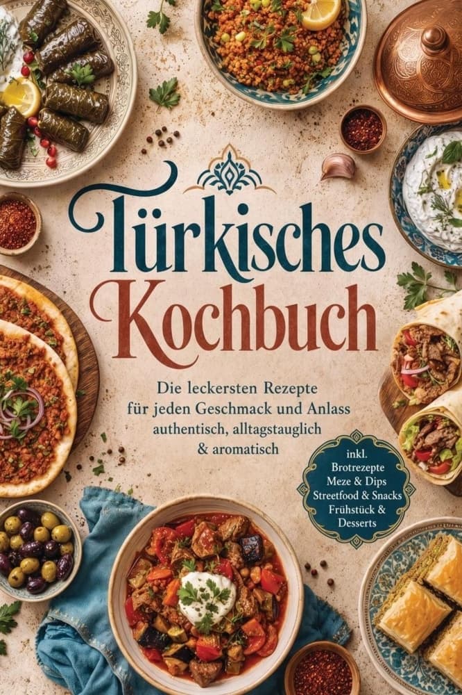 Türkisches Kochbuch: Die leckersten Rezepte für jeden Geschmack und Anlass - authentisch, alltagstauglich & aromatisch - inkl. Brotrezepte, Meze & Dips, Streetfood & Snacks, Frühstück & Desserts