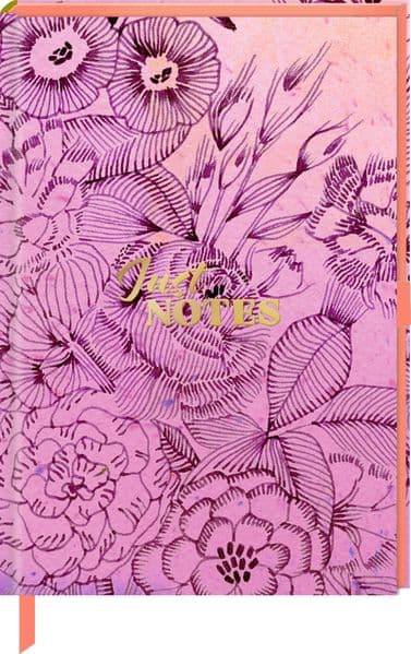 Notizbuch DIN A5 - Just Notes (Line Purple Flowers)