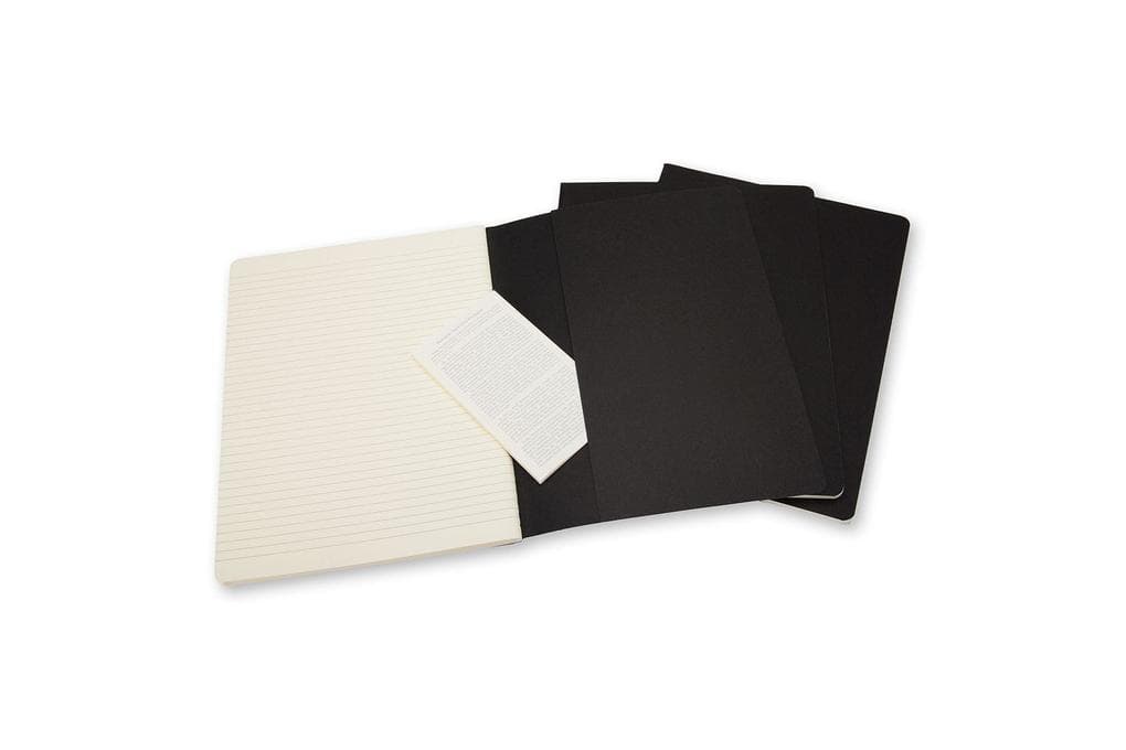 Moleskine Cahier Extra Large liniert schwarz. 3er Pack