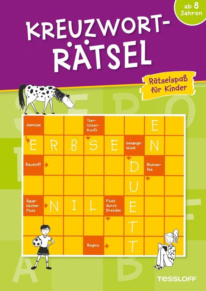 Kreuzworträtsel: Rätselspaß für Kinder (grün)
