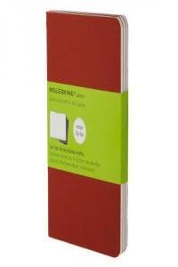 Moleskine Cahier Pocket Plain Red Cover L. 3er Pack