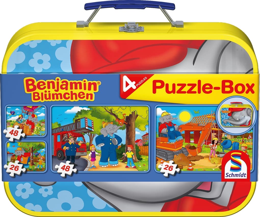 Benjamin Blümchen. Puzzle-Box 2 x 26, 2 x 48 Teile