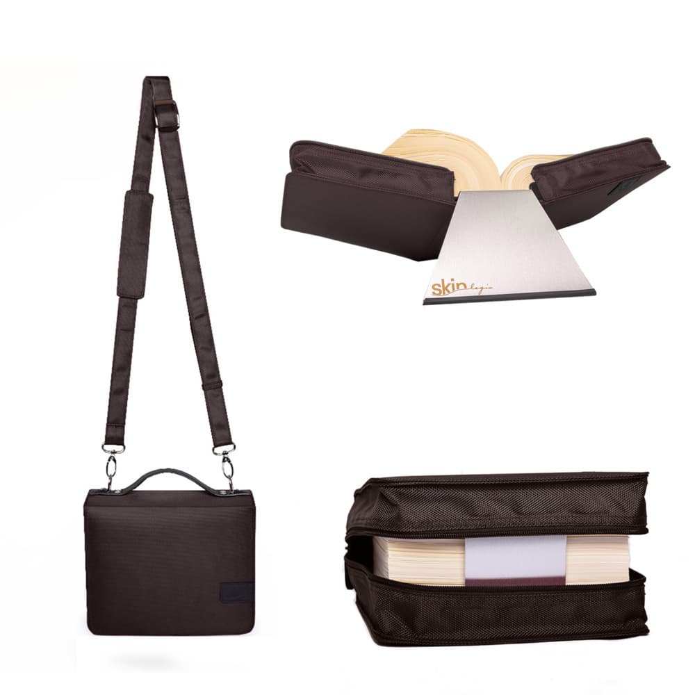 SartoriusSKIN Tasche BASIC Gr. L in Kaffee-Braun mit Tragegurt & Buchstütze