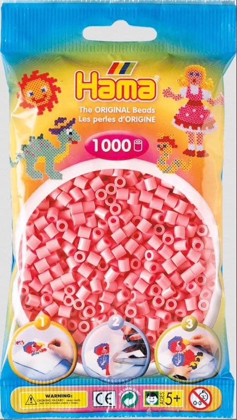 Hama - Perlenbeutel 1000 Stück hellrot