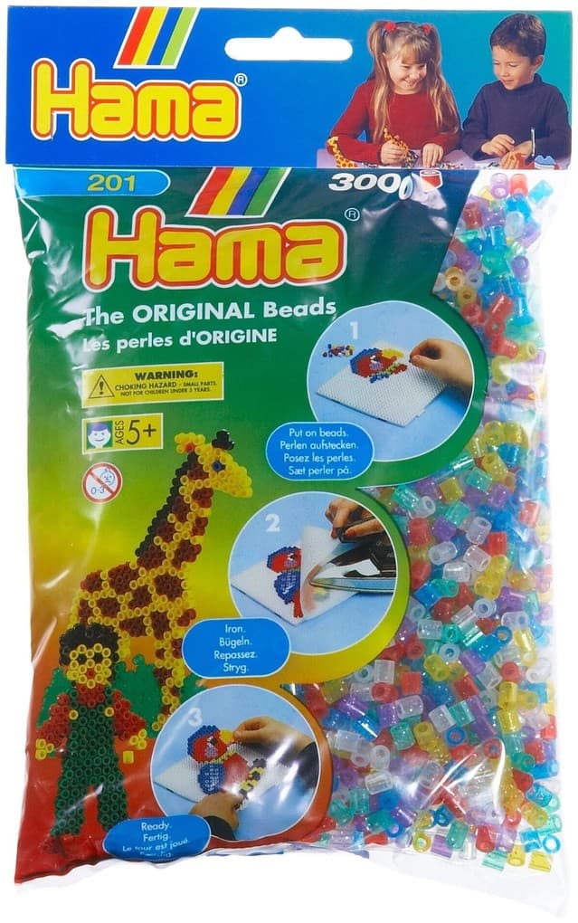 Hama - Bügelperlen im Beutel, ca 3000 Stck, Glittermix