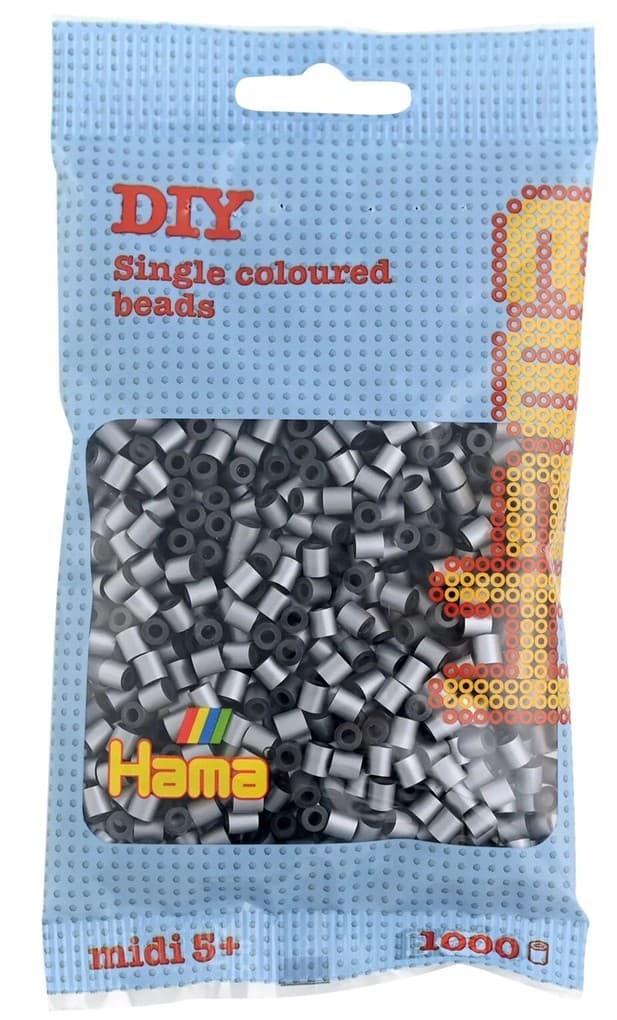 Hama - Beutel mit Perlen, 1000 Stück, Silber