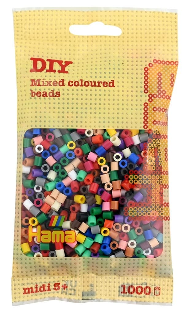Hama - Bügelperlen im Beutel, ca 1000 Stck, Volltonmix