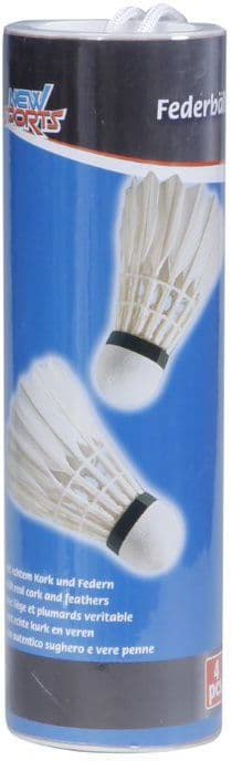 New Sports Badminton-Bälle mit Federn, 4 Stück