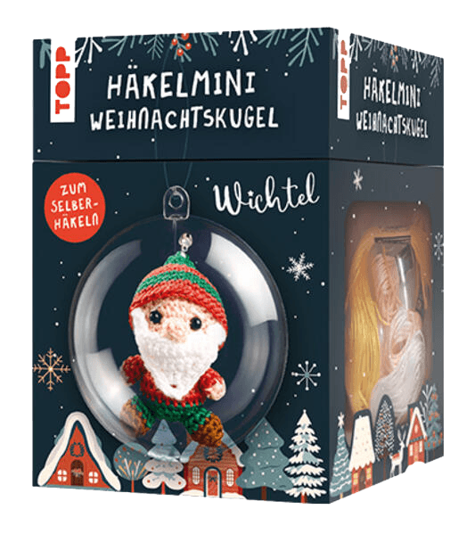 Häkelmini-Weihnachtskugel "Wichtel"