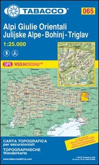 Tabacco Wandern 1 : 25 000 Alpi Giulie Orientali-Julijske Alpe-Bohinj-Triglav