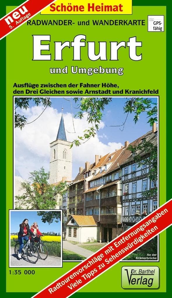 Radwander- und Wanderkarte Erfurt und Umgebung