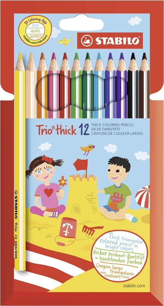 STABILO Buntstifte Trio dick, 12er Set