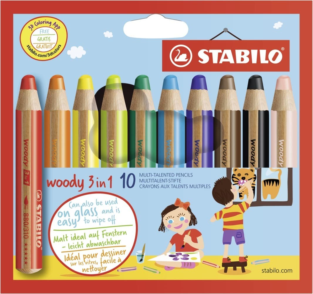 STABILO Buntstifte woody 3in1 10er Set